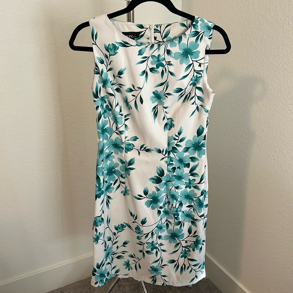 White And Blue Floral Mini Dress